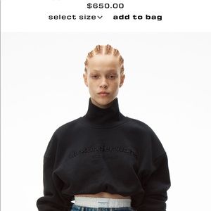 Alexander Wang Cropped mockneck sweatshirt
